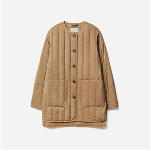 Everlane Womens The Cotton Quilted Jacket Small Brown NWOT